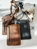 Boho Ranch Shop HAYDEE PHONE CROSSBODY mobile Western Tooled Leather Cowhide
