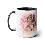 All Designs Equine Inspirational Watercolor Equestrian Two Toned Mug