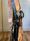Boho Ranch Shop DIXIE CROSSBODY cowhide Western Tooled Leather fringe purse