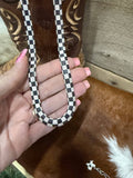 Countryside Co. Checkered Black & White Necklace
