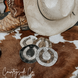 Countryside Co. Horseshoe Cowhide Coaster Set