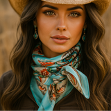 Rodeo Drive Turquoise That So 70's Paisley Wild Rag - Western Scarf