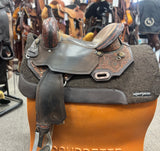 C2759 Used Circle Y Custom JBN Sunflower Tooled Treeless Barrel Saddle