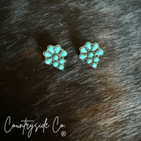 Countryside Co. Turquoise Cluster Flower Stud Earring