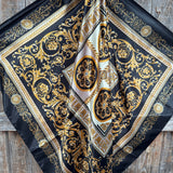 Rodeo Drive Black and Gold Floral Wild Rag - Western Scarf