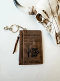 Boho Ranch Shop Longhorn Western Cowhide Leather Keychain Wallet