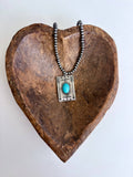 Boho Ranch Shop Western Rectangle Pendant Navajo Pearl Bead Necklace