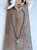 Boho Ranch Shop Western Rectangle Pendant Navajo Pearl Bead Necklace