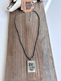 Boho Ranch Shop Western Rectangle Pendant Navajo Pearl Bead Necklace