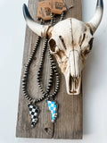 Boho Ranch Shop Western Checkered Lightning Bolt Thunder Pendant Necklace