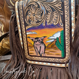 Texas Western Cowhide Bags and More Prairie Sky Tooled Leather Purse