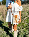 Boho Ranch Shop HAYDEE PHONE CROSSBODY mobile Western Tooled Leather Cowhide