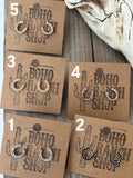 Boho Ranch Shop Dainty Western Style Horseshoe with Rhinestone Earrings