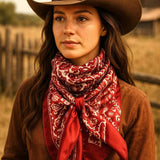 Rodeo Drive Red & Cream Paisley Wild Rag - Western Scarf
