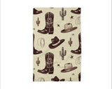 Western Horse Boots Cowboy Hat Cactus Kitchen Towel Waffle