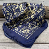 Rodeo Drive Royal Blue & Cream Paisley Wild Rag - Western Scarf