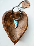 Boho Ranch Shop Western Checkered Lightning Bolt Thunder Pendant Necklace