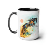 All Designs Equine Inspirational Equestrian Watercolor Horse Two Toned Mug