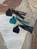 Countryside Co. Cowtag Embossed Leather Keychain with Tassel