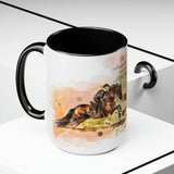 All Designs Equine Eventing Horse Trainer Watercolor Two Toned Mug
