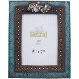 Tough1 Blue Leather & Horses Frame