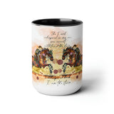 All Designs Equine Eventing Horse Trainer Watercolor Two Toned Mug