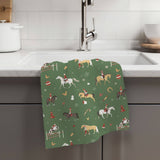 Christmas Horse Equestrian Kitchen Tea Towel Waffle Holiday