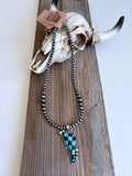 Boho Ranch Shop Western Checkered Lightning Bolt Thunder Pendant Necklace