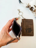 Boho Ranch Shop Longhorn Western Cowhide Leather Keychain Wallet