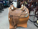 C2713 Used Kathy's Pleasure Saddle 16" Wide Tree Light Oil Floral