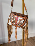 Boho Ranch Shop THE CAROLINE CROSSBODY steer longhorn - cowhide purse bag