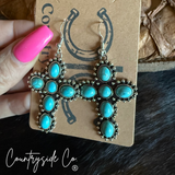 Countryside Co. Cross Turquoise Dangle Earring