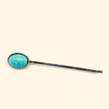 Mio Queena Western Style Vintage Turquoise Hairpin Hair Clip - WJ