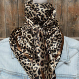 Rodeo Drive Tan Leopard Wild Rag - Western Scarf
