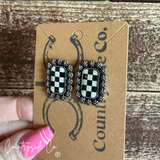 Countryside Co. Retro Checkered Earrings