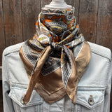 Rodeo Drive Yellow and Tan Paisley Wild Rag - Western Scarf