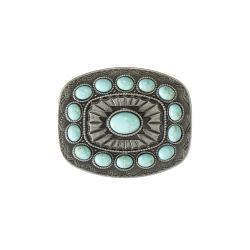 Blazin Roxx Rectangle Buckle with Southwest Turquoise Stones