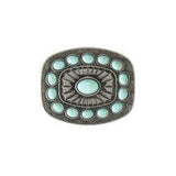 Blazin Roxx Rectangle Buckle with Southwest Turquoise Stones