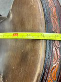 C2759 Used Circle Y Custom JBN Sunflower Tooled Treeless Barrel Saddle