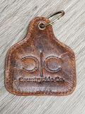Hair On Cowhide Leather Ear Tag Key chain