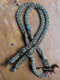 WhinneyWear 8ft Black & Gold Braided Reins