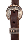 Paul Taylor 3/4" Slip Ear Headstall - Antique Copper Dotted Buckle