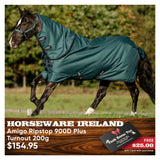 Horseware Ireland Amigo Ripstop 900D Plus Turnout - Dynasty Green/Navy & Silver (200g)