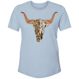 Hooey Ladie's "Yuma" Floral Skull Crew Neck Short Sleeve T-Shirt