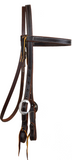 Paul Taylor 3/4" Double Buckle Browband Headstall Dark Oil