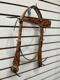 Billy Cook Headstall 3/4 Sunflower Dyed Background