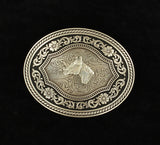 Nocona Mens Oval Rope Edge Buckle With Scroll Horsehead Motif