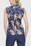 Kastel Denmark Ruched Back Lush Garden 1/4 Zip Sleeveless Top