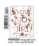 Leanin Tree You Go Girl! Blank Greeting Card