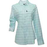 Hooey Youth "Sol" Trquoise WITH White Aztec Long Sleeve Pearl Snap Shirt